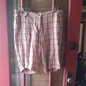 Only Plaid Cotton Shorts with Pockets